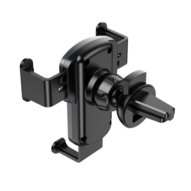 Тримач для мобільного HOCO CA103 vertical and horizontal air outlet gravity car holder Black Metal Gray (6931474766229)