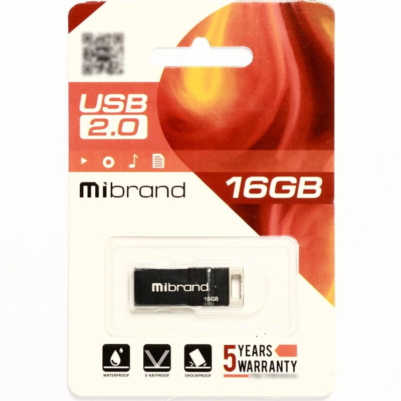 Флешка USBMibrand Chameleon 16GB Black(MI2.0/CH16U6B)
