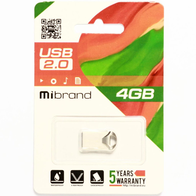 Flash Mibrand USB 2.0 Hawk 4Gb Silver (MI2.0/HA4M1S)
