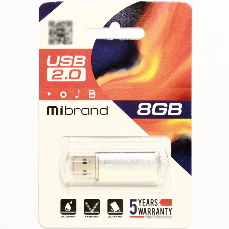 Flash Mibrand USB 2.0 Cougar 8Gb Silver (MI2.0/CU8P1S)