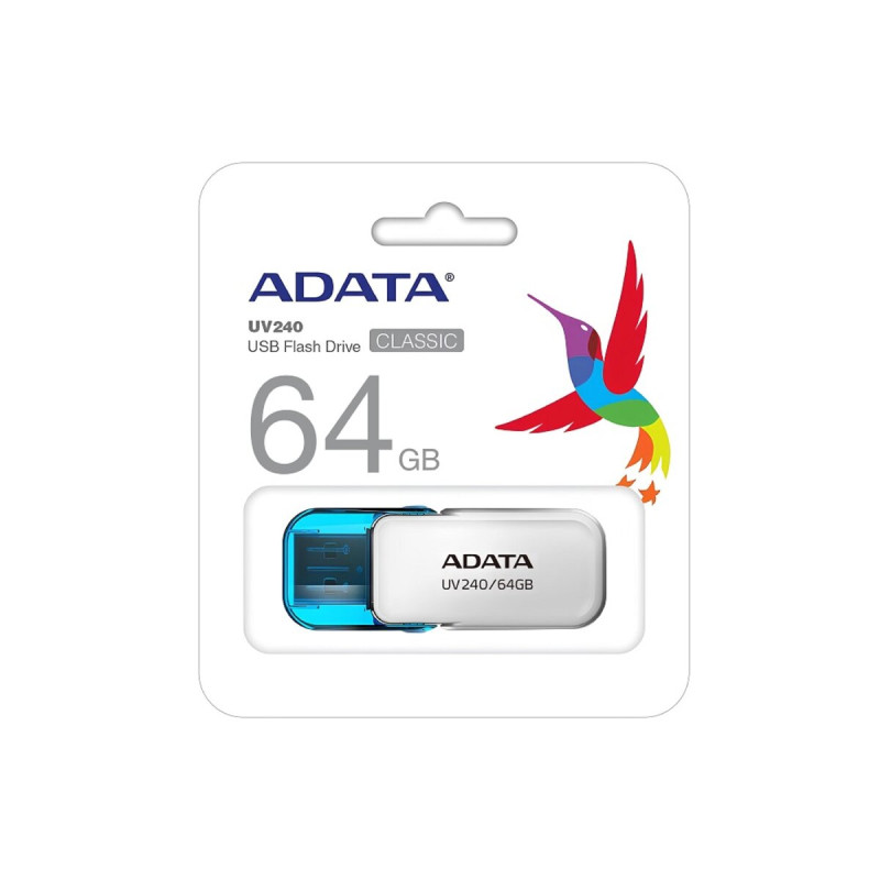 Flash A-DATA USB 2.0 AUV 240 64Gb White (AUV240-64G-RWH)