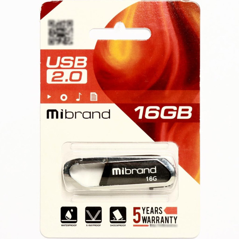 Flash Mibrand USB 2.0 Aligator 16Gb Black (MI2.0/AL16U7B)