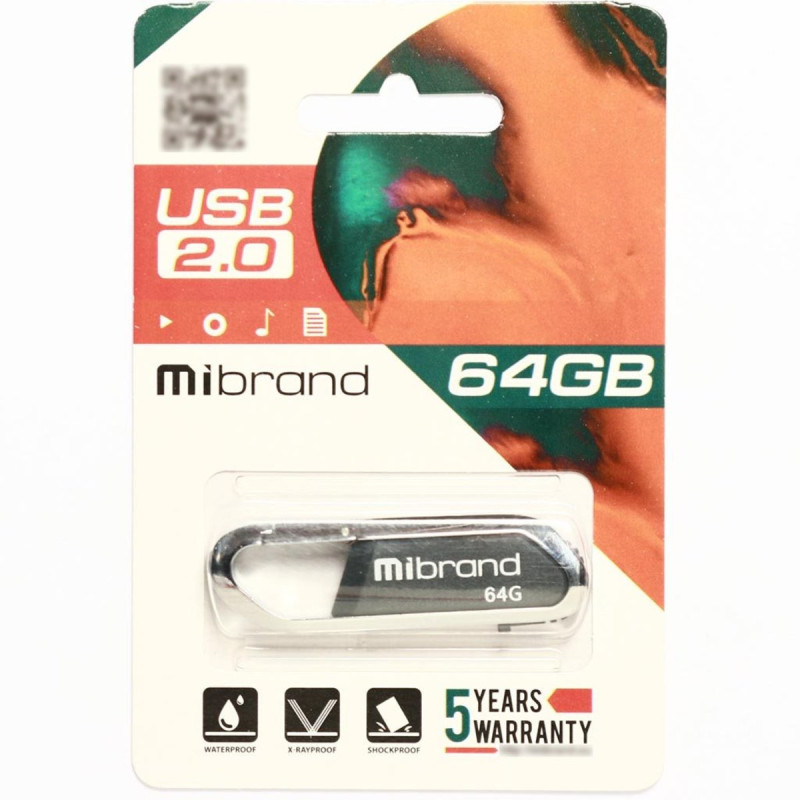 Flash Mibrand USB 2.0 Aligator 64Gb Black (MI2.0/AL64U7B)