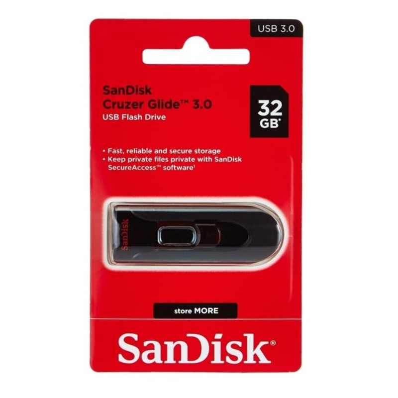 Flash SanDisk USB 2.0 Cruzer Glide 32Gb Black/Red (SDCZ60-032G-B35)