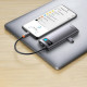 USB-HubBaseus Metal Gleam Series 4-in-1 Multifunctional Type-C HUB Docking Station Gray （Type-C to USB3.0*3+RJ45*1） (WKWG070113)