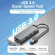 Хаб Vention 4-Port USB 3.0 Hub With Power Supply 0.15M Black (CHLBB) (CHLBB)