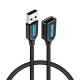 Кабель Vention USB 2.0 A Male to A Female Extension Cable 1M black PVC Type (CBIBF) (CBIBF)