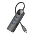 Адаптер Borofone DH6 Erudite 4-in-1 Gigabit Ethernet Adapter(Type-C to USB3.0*3+RJ45)(L=0.2M) Black (6941991104312)