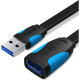 Кабель Подовжувач Vention Flat USB3.0 Extension Cable 1M Black (VAS-A13-B100) (VAS-A13-B100)