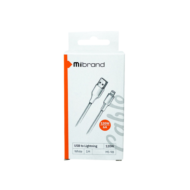 Кабель Mibrand MI-98 PVC Tube Cable USB for Lightning 120W 1m White (MIDC/98LW)