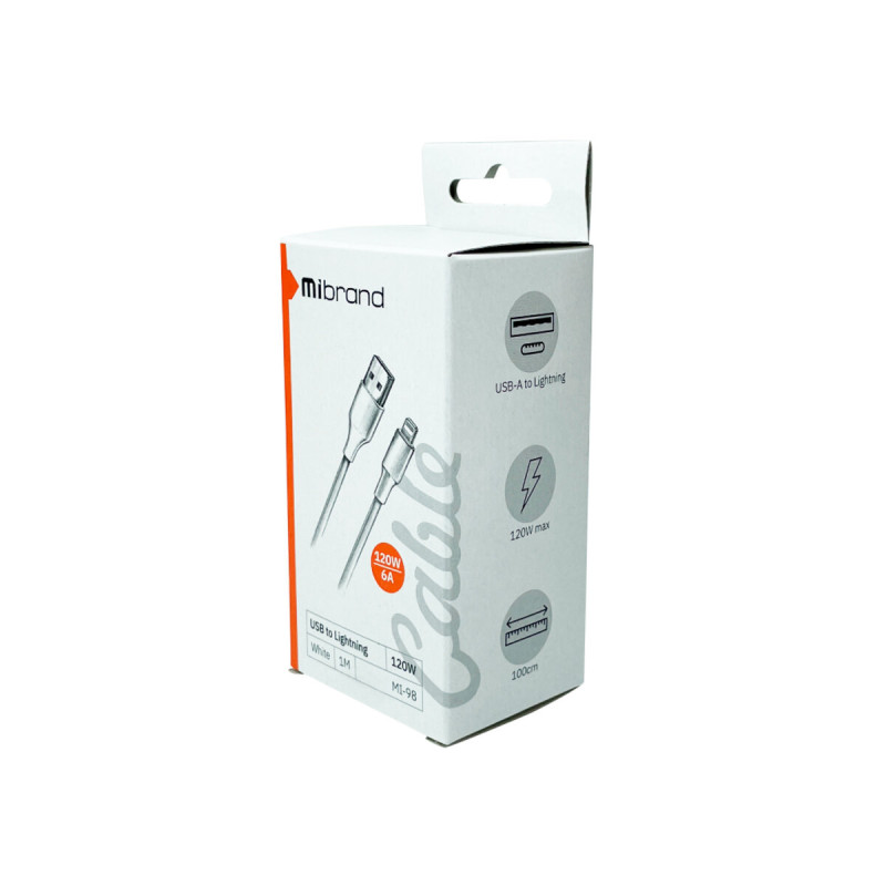 Кабель Mibrand MI-98 PVC Tube Cable USB for Lightning 120W 1m White (MIDC/98LW)