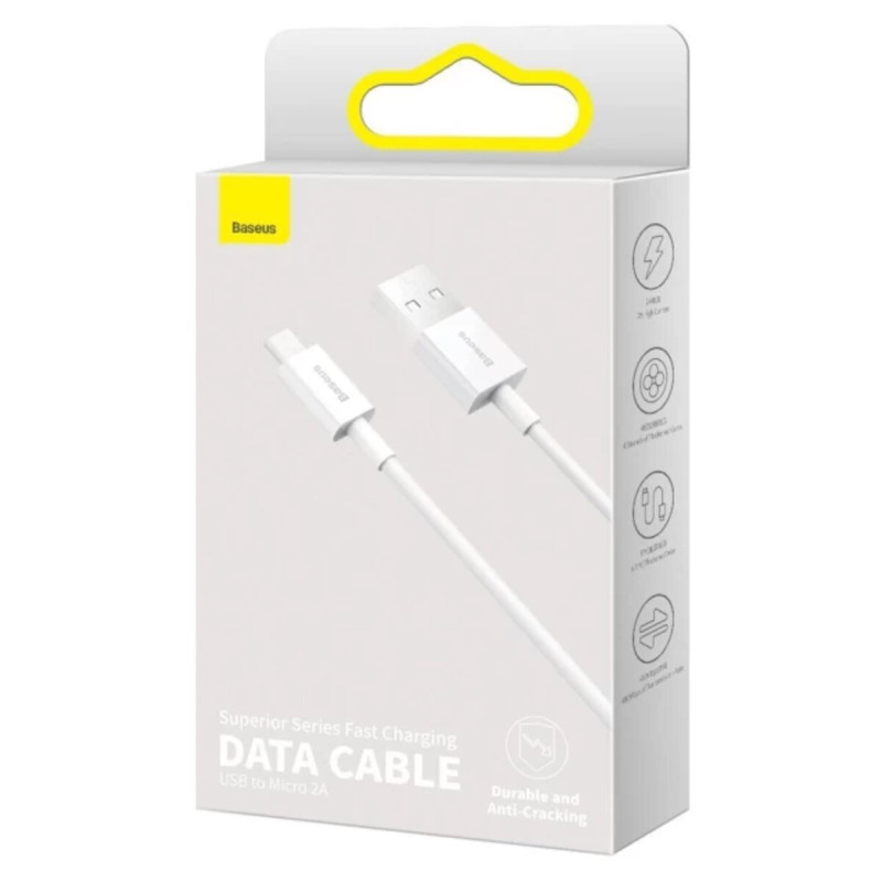 Кабель Baseus Superior Series Fast Charging 2A AM / MicroUSB 1m White(CAMYS-02)
