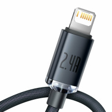 Кабель Baseus Crystal Shine Series Fast Charging Data Cable USB to iP 2.4A 2m Black (CAJY000101)