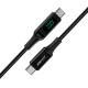 Кабель ACEFAST C6-03 Type-C to Type-C 5A, 100W, 2m, nylon, zinc connectors, digital display, Black (AFC6-03B)