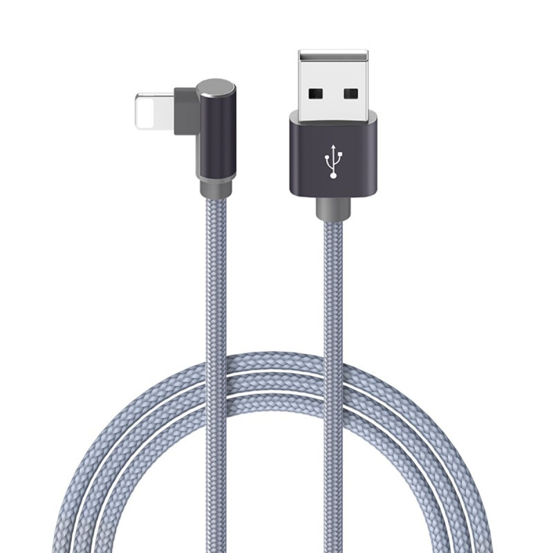 Кабель BOROFONE BX26 Express Lightning 1m, 2.4A, nylon braid Metal Gray (BX26LMG)