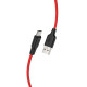 Кабель HOCO X21 Plus USB to Micro 2.4A, 2m, silicone, silicone connectors, Black+Red (6931474713841)