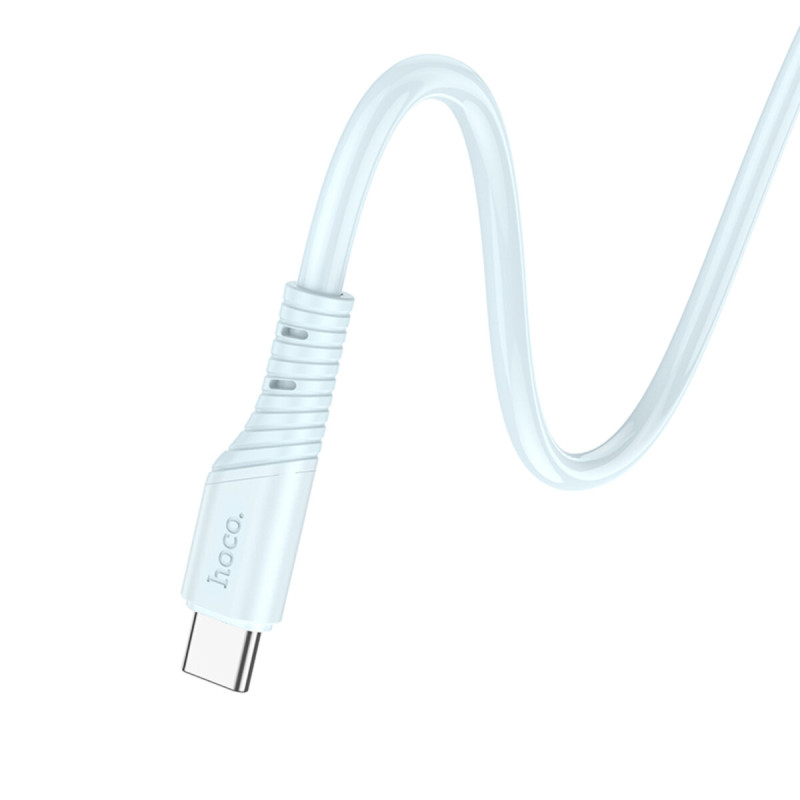 Кабель HOCO X97 Crystal color silicone charging data cable Type-C light blue (6931474799883)