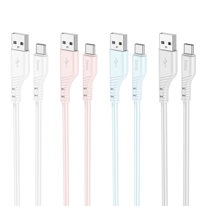 Кабель HOCO X97 Crystal color silicone charging data cable Type-C light blue (6931474799883)