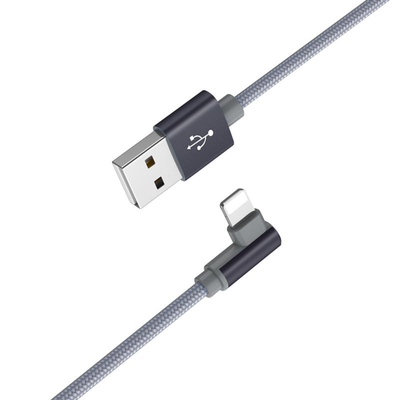 Кабель BOROFONE BX26 Express Lightning 1m, 2.4A, nylon braid Metal Gray (BX26LMG)