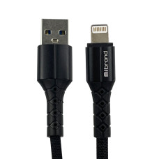 Кабель Mibrand MI-32 Nylon Charging Line USB for Lightning 2A 2m Black (MIDC/322LB)