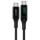 Кабель ACEFAST C6-03 Type-C to Type-C 5A, 100W, 2m, nylon, zinc connectors, digital display, Black (AFC6-03B)