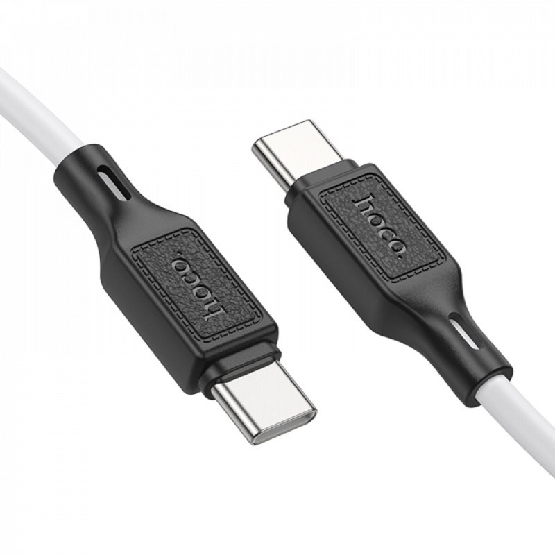 Кабель HOCO X90 Cool 60W silicone charging data cable for Type-C to Type-C White (6931474788474)