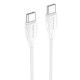 Кабель BOROFONE BX19 Type-C to Type-C 3A, 60W, 1m, PVC, PVC connectors, White (BX19CCW)