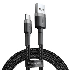 Кабель Baseus Cafule Cable USB For Type-C 3A 0.5m Gray+Black (CATKLF-AG1)