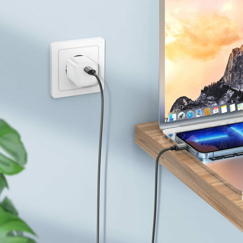 Кабель BOROFONE BX87 Sharp PD charging data cable for iP Black (BX87LPB)