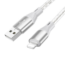 Кабель BOROFONE BX96 Ice crystal silicone charging data cable iP Gray (BX96LG)