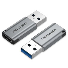 Адаптер Vention USB 3.0 Male to USB-C Female Adapter Gray Aluminum Alloy Type (CDPH0) (CDPH0)