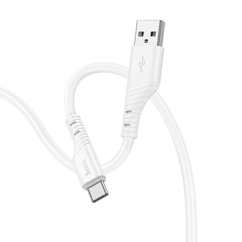 Кабель HOCO X97 Crystal color silicone charging data cable Type-C white (6931474799876)