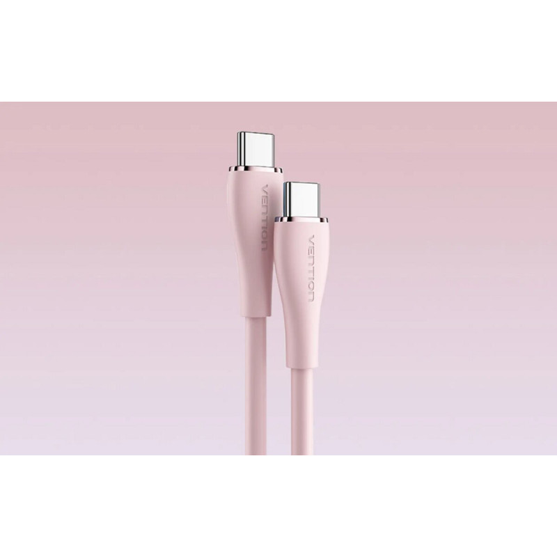 Кабель Vention USB 2.0 C Male to C Male 5A Cable 1.5M Pink Silicone Type (TAWPG) (TAWPG)