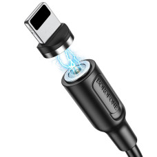 Кабель BOROFONE BX41 USB to iP 2.4A, 1m, PVC, PVC connectors, magnetic, Black (BX41LB)