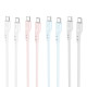 Кабель HOCO X97 Crystal color 60W silicone charging data cable Type-C to Type-C light gray (6931474799937)