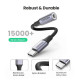 Аудіо кабель з UGREEN AV161 USB-C to 3.5mm M/F Cable Aluminum Shell with Braided 10cm (Space Gray) (UGR-80154) (UGR-80154)