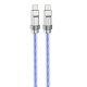 Кабель HOCO U113 Solid 100W silicone charging data cable Type-C to Type-C Blue (6931474790118)