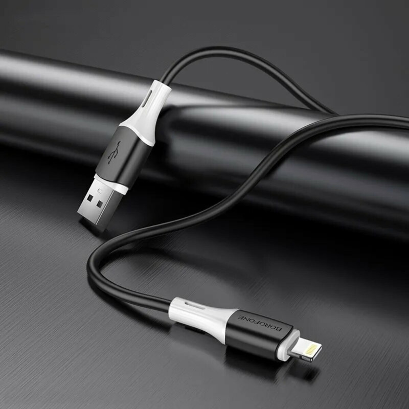 Кабель BOROFONE BX79 Type-C to iP 3A, 20W, 1m,, silicone, silicone connectors, Black (BX79PDLB)