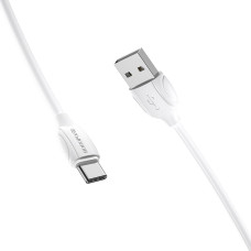 Кабель BOROFONE BX19 USB to Type-C 3A, 1m, PVC, TPE connectors, White (BX19CW)