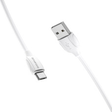 Кабель BOROFONE BX19 USB to Micro 2.4A, 1m, PVC, TPE connectors, White (BX19MW)