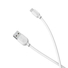 Кабель BOROFONE BX14 USB to Micro 2.4A, 1m, PVC, TPE connectors, White (BX14M1W)