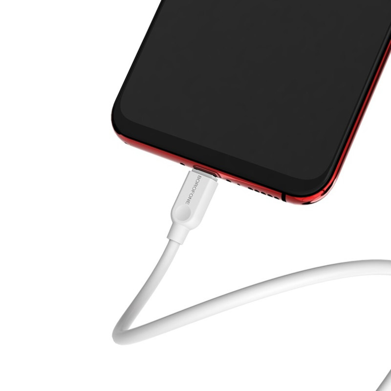 Кабель BOROFONE BX14 USB to Micro 2.4A, 1m, PVC, TPE connectors, White (BX14M1W)