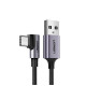 Кабель UGREEN US284 Right Angle USB-A to USB-C Cable 3m (Space Gray) (UGR-70255) (UGR-70255)