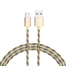 Кабель BOROFONE BX24 USB to Type-C 3A, 1m, nylon, aluminum connectors, Gold (BX24CGD)