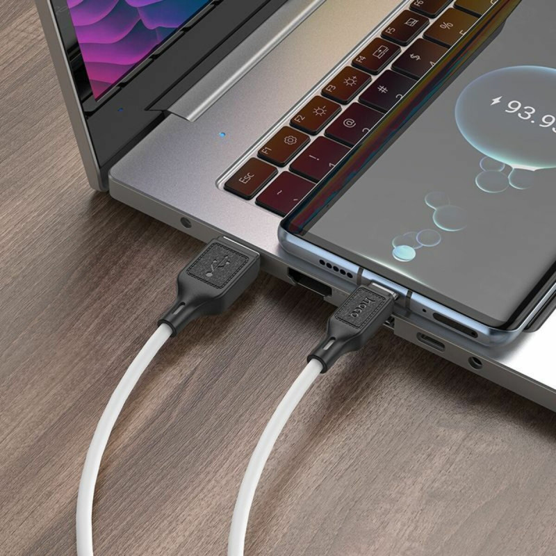 Кабель HOCO X90 Cool silicone charging data cable for Type-C White (6931474788450)