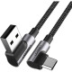 Кабель UGREEN US284 Right Angle USB-A to USB-C Cable 3m (Space Gray) (UGR-70255) (UGR-70255)