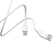 Кабель BOROFONE BX14 USB to Type-C 2.4A, 1m, PVC, TPE connectors, White (BX14C1W)