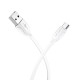 Кабель BOROFONE BX19 USB to Micro 2.4A, 1m, PVC, TPE connectors, White (BX19MW)