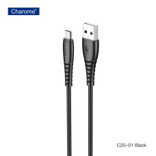 Кабель CHAROME C20-01 USB-A to Micro charging data cable Black (6974324910601)