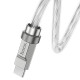Кабель HOCO U113 Solid 100W silicone charging data cable Type-C to Type-C Silver (6931474790101)